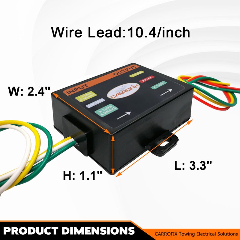 CARROFIX LED Compatible 2 Wire to 3 Wire Splice-in Trailer Tail Light Converter for RV Flat Towing, Easy to Separate Brake and Turn Signals - Image 4